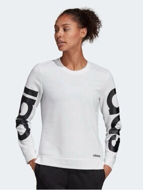 adidas White Sweatshirt with Black Logo